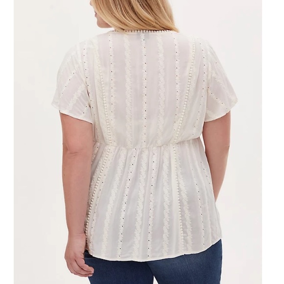 NEW torrid eyelet embroidered blouse - Picture 3 of 13